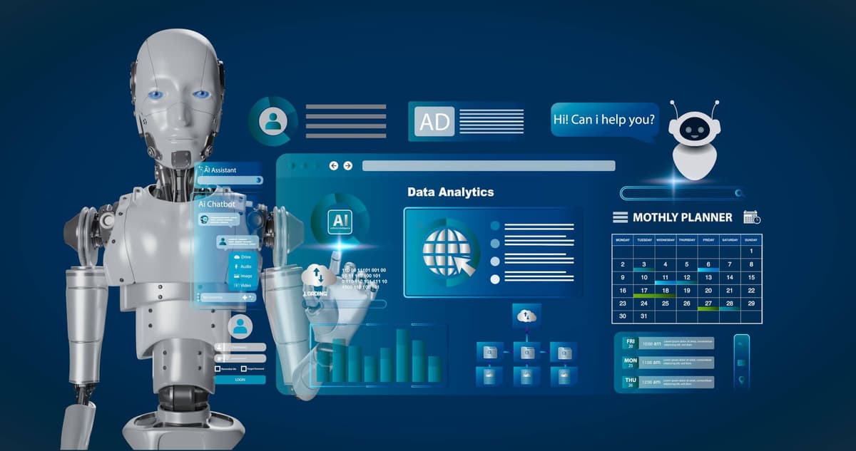 AI agents business models illustration showing various AI applications in business contexts
